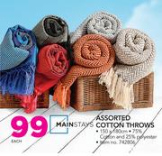 Mainstays Assorted Cotton Throws-Each