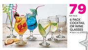 6 Pack Cocktail Or Wine Glasses-Per Pack