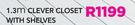 1.3m Clever Closet With Shelves