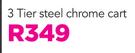 Mainstays 3 Tier Steel Chrome Cart