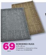 Waltex Bordered Rugs-50 x 80cm Each