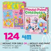 4M Mosaic For Girls Or Mould And Paint Cute Pets-Each