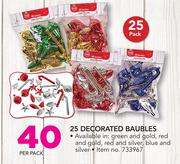 25 Decorated Baubles-Per Pack