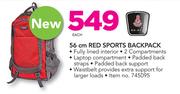 Edison 56cm Red Sports Backpack-Each