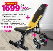 Everlast Dumbbell Pro Bench + 20Kg Dumbbell Set-Per Bundle