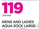 Mens And Ladies Aqua Sock Large-Per Pair