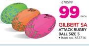 Gilbert SA Attack Rugby Ball Size 5-Each