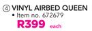 Out & About Vinyl Airbed Queen-Each