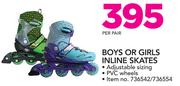 No Fear Boys or Girls Inline Skates-Per Pair
