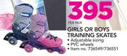 No Fear Girls or Boys Training Skates-Per Pair