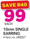 JCSA 10mm Single Earring-Each