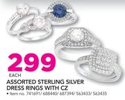 Assorted Sterling Silver Dress Rings With CZ-Each