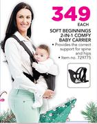 Snuggletime Soft Beginnings 2 In 1 Comfy Baby Carrier-Each