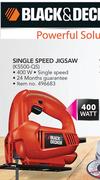 Black & Decker 400W Single Speed Jigsaw KS500-QS
