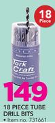 Tork Craft 18 Piece Tube Drill Bits