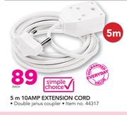 Simple Choice 5m 10AMP Extension Cord-Each