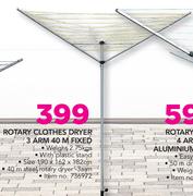 Home Quip Rotary Clothes Dryer 3 Arm 40m Fixed