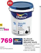 Dulux 20Ltr Acrylic PVA Brilliant White