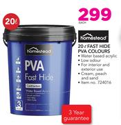 Homestead 20Ltr Fast Hide PVA Colours-Each