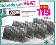 Moto Quip Rubber Car Mat Black-For 4