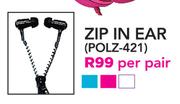 Polaroid Zip In Ear POLZ-421-Per Pair