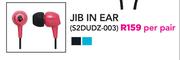 Jib In Ear S2DUDZ-003-Per Pair