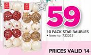 10 Pack Star Baubles