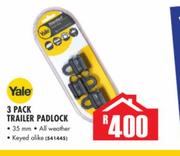 Yale 3 Pack Trailer Padlock