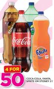 Coca-Cola, Fanta, Sprite Or Stoney-4 x 2Ltr