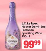 J.C.Le Roux Nectar Demi Sec Premium Sparkling Wine-750ml