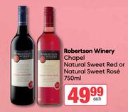 Robertson Winery Chapel Natural Sweet Red Or Natural Sweet Rose-750ml Each