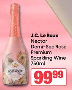 J.C.Le Roux Nectar Demi Sec Rose Premium Sparkling Wine-750ml