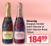 Simonsig Kaapse Vonkel Satin Nectar Or Satin Nectar Rose-750ml Each