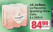 J.C.Le Roux La Fleurette Sparkling Wine Cans-6 x 250ml Per Pack