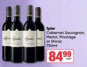 Spier Cabernet Sauvignon, Merlot, Pinotage Or Shiraz-750ml Each