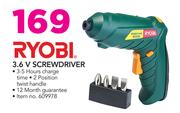 Ryobi 3.6V Screwdriver