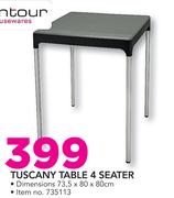 Contour Tuscany Table 4 Seater-73.5 x 80 x 80cm