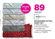 Mainstays Double Or Queen Micro Fibre Fitted Sheet Set-Per Set
