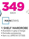 Mainstays 1 Shelf Wardrobe-Each