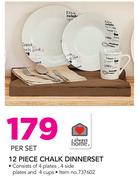 Always Home 12 Piece Chalk Dinnerset-Per Set