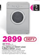 Defy 5Kg Metallic Front Load Tumble Dryer DTD259