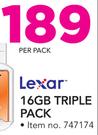 Lexar 16GB Triple Pack-Per Pack