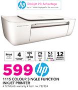 HP 1115 Colour Single Function Inkjet Printer