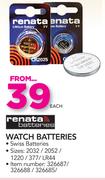 Renata Watch Batteries-Each