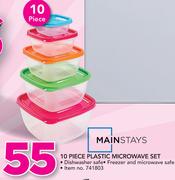 Mainstays 10 Piece Plastic Microwave Set