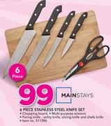 Mainstays 6 Piece Stainless Steel Knife Set