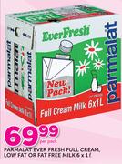Parmalat Ever Fresh Full Cream, Low Fat Or Fat Free Milk-6 x 1Ltr Per Pack