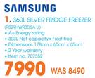 Samsung 360Ltr Silver Fridge Freezer RB29HWR3DSA U