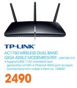 TP-Link AC1750 Wireless Dual Band Giga ADSL2 Modem Router ARCHER D7