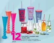 Fun Party Glasses And Glass Jars-Each